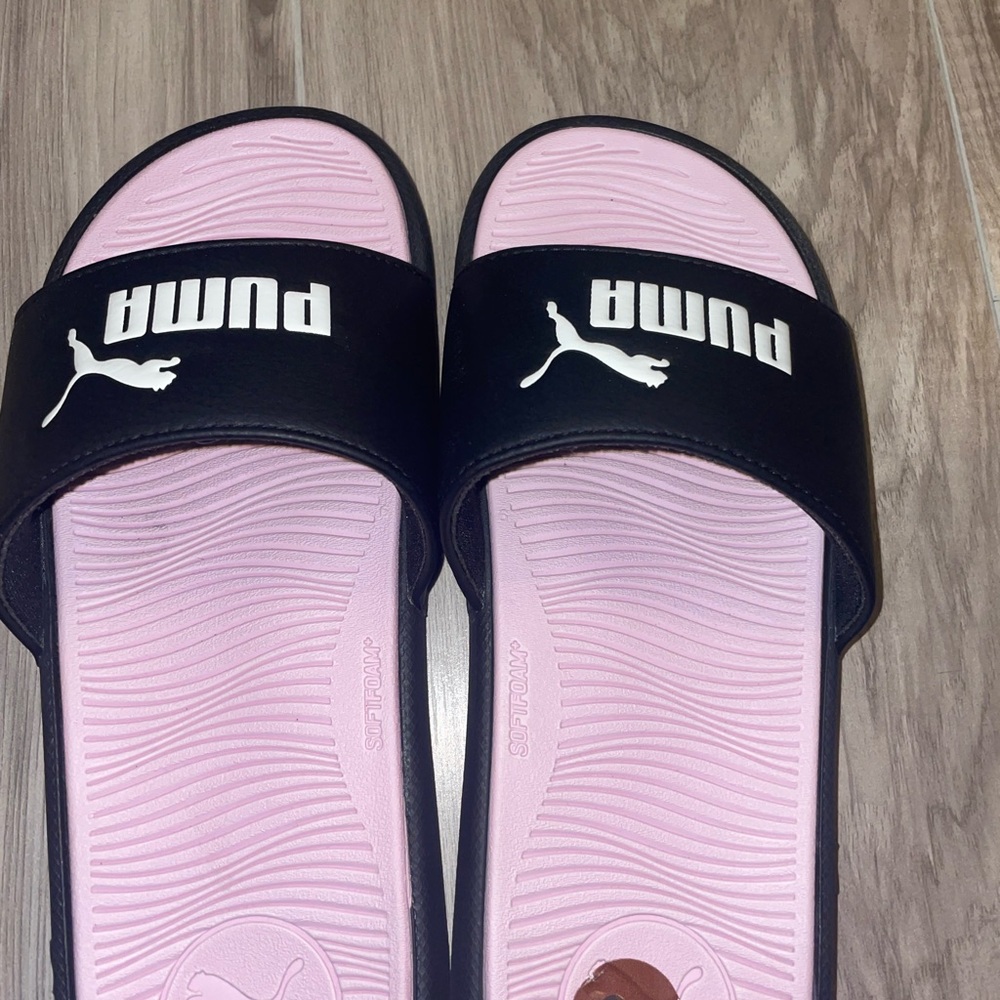 Puma Women's Black and Pink Sandals